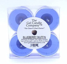 4 Pack of BLUEBERRY MUFFINS Scented Gel Candle Mineral Oil Based Tea Lig... - £3.83 GBP