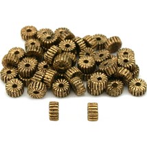 Bali Spacer Corrugated Antique Gold Plated Beads 5mm 50Pcs Approx. - £5.54 GBP