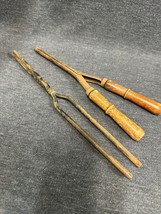 2 Antique Curling irons vintage metal crimper hair Care - £7.74 GBP