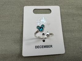 Disney Parks Mickey Mouse Faux Zircon December Birthstone Ring Silver Color image 2