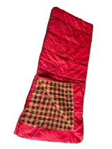 Vintage Red Sleeping Bag 33 X 75  Red Flannel Lined Heavy Weight Hunting Camping - £59.95 GBP