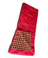 Vintage Red Sleeping Bag 33 X 75  Red Flannel Lined Heavy Weight Hunting... - £58.92 GBP