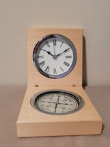 CLOCK/COMPASS Combination In Blonde WOOD-UNUSED-SALESMAN&#39;S Sample - £21.12 GBP