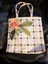 Ted Baker Secret Trellis Pink Flower Large Icon Tote Bag PVC Black White - $58.24 CAD