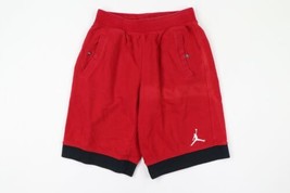 Nike Air Jordan Mens Medium Faded Cotton Knit Jumpman Logo Shorts Red Black - £47.73 GBP