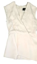 Max Mara Cream Sleeveless Wrap Top with Belt Italy Sz Unknown 25" Long image 4