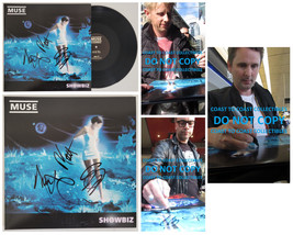 Muse signed Showbiz album vinyl Record COA proof Matt Bellamy, Chris, Dominic - £756.41 GBP