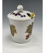 ROYAL WORCESTER EVESHAM Gold 3&quot; Jam Honey Fruit Preserve Pot Spoon CC - $770.48 MXN
