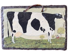 Karen Wimble Slate Farmhouse Cow Hanging Patio Porch Terrace Garden 12”W Signed - £31.64 GBP