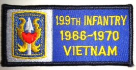 Army 199TH Infantry Brigade Vietnam 4&quot; Embroidered 1966-1970 Patch - £23.69 GBP