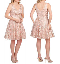 Marina Embroidered Sequin Dress 4 Pink Blush Special Occasion Formal Soft Cups - £80.70 GBP