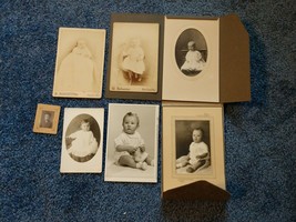 13 Vintage Antique Photos In Photo Matte Folders; Babies, Toddlers, And Children - £13.44 GBP