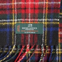 LochCarron Highlander Clan Stewart Black Tartan Lambswool Scarf Scotland... - $99.95
