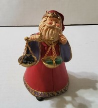 2003 Hallmark Christmas Santa Figurine Scales Weighing Naughty Nice Coal Present - $13.99