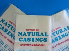 Three Full Hanks For 300+ Lbs Of Sausage Natural Hog Casings Pre-Flushed Gut - £74.58 GBP