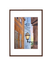 Original Cityscape Rocca di Papa Watercolor Home Decor Modern Wall Art 4... - $230.00