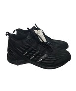 NEW Adidas Black Faux Leather Lace Up Spinner IV 3/4 Metal Baseball Clea... - $32.66