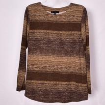 N Touch Women s Brown Stripe Pull Over Sweater Size Small - £10.17 GBP