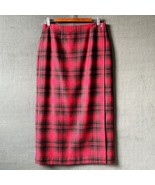 Talbots Buffalo Plaid Wool Blanket Long Wrap Skirt Red Black -Women&#39;s Si... - $903.42 MXN