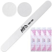 40Pcs Professional Round White Nail Files Double Sided Grit 100/180 - £25.75 GBP