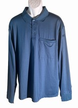 DULUTH TRADING CO. Men&#39;s Long Sleeve Button Up Polo Shirt Blue XL - £12.36 GBP