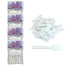 4 Packs 2.5&quot; White Small Plastic Makeup Cosmetic Facial Mask Spatula Scoop - £13.36 GBP