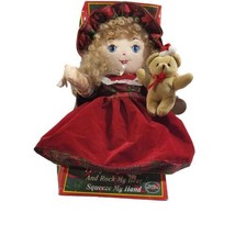 Vintage Cuddle Wit Christmas Plush Doll Plush Red Teddy Bear Music 1994 17&quot; - £19.35 GBP