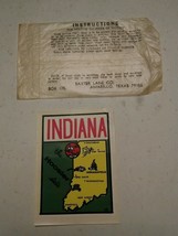 000 Vintage water travel Window decal  Baxter Lane Co. Indiana Hoosier State - £7.85 GBP