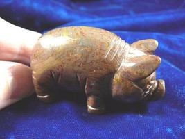 (Y-PIG-ST-719) brown red jasper PIG Piggy piglet stone gemstone FIGURINE carving - £14.01 GBP