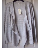 New Sonoma Life+Style Women Open Front Flyaway Knit Cardigan Gray Size PL - £21.07 GBP