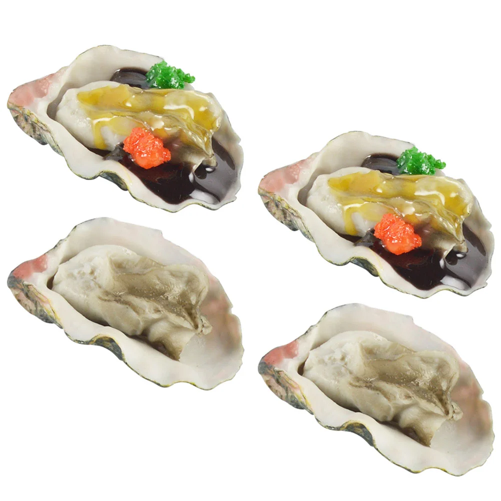 4 Pcs Simulated Oysters Kidtraxtoys Fake Food Play Other Child Pvc Pretend - £10.60 GBP