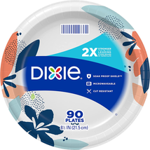Dixie Medium Paper Plates, 8.5 Inch, 90 Count, 2X Stronger*, Microwave-S... - £8.82 GBP