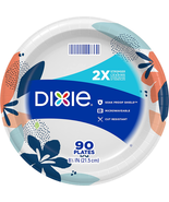 Dixie Medium Paper Plates, 8.5 Inch, 90 Count, 2X Stronger*, Microwave-S... - £8.77 GBP