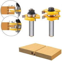 BAYICLAN  Tongue &amp; Groove Router Bits 1/2&quot; SHANK, 3 Teeth, T Shape Wood ... - £15.58 GBP