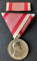 Austrian Military Bravery Medal Silver Grade - FORTITVDINI 2-class &amp; ribbon bar - $60.41