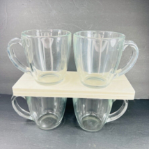 Libby Coffee Tea Mugs 14 Oz Clear Glass Cups Set Of 4 - £23.91 GBP