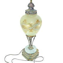Table Lamp Gold Glass Brass Marble Hollywood Regency Mid-Century Vintage 36 tall - £56.91 GBP