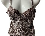 Victorias Secret Tankini Size  34A Brown White Floral Sweetheart Neckling - $10.09