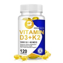 120 Supplement Vitamin K2 D3 Vitamin with BioPerine Boost Immunity - $29.98