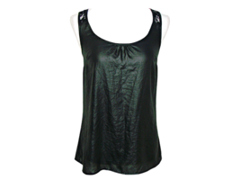 G By Guess Womens Shimmer Pullover Tank Top Black 1/2 Floral Lace Top Size XS - £10.60 GBP