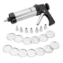 SQ Stainless Steel 22pc Biscuit Cookie Icing Cake Decorating Set Piping Gun - $20.38
