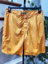 Aigle Men Orange 100% Polyester Solid Logo Print Pull On Swimwear Shorts... - £27.37 GBP