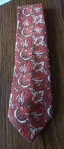 Vintage Red and White Floral Pattern 4 Inch Wide Blach&#39;s of Alabama Neck... - $7.91