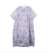 NOS Vtg 70s Womens 2XL Angel Print Maternity Natural Muumuu Dress Gown Purple - £27.57 GBP