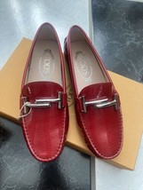 NIB 100% AUTH Tod&#39;s Double T Patent Leather Flats Moccasins Sz 35 - £202.26 GBP