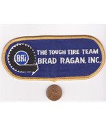 Vtg BRAD RAGAN INC Patch-Tough Tire Team-Blue Yellow-Oval-BRi-Auto Wheel... - £5.75 GBP