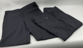 Aramark work pants size 34x36 gray 4 pockets flat front button zip fly s... - $27.22