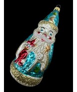 Colombia Blown Glass Christmas Ornaments Wizard Santa Tree Decor Vintage 6" - $24.61 CAD