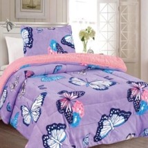 Butterfly Teens Kids Girls Blanket With Sherpa 2 Pcs Softy And Warm Twin Size - £41.93 GBP