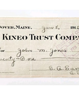 1915 Kineo Trust Company Bank Check E.A. Sampson Dover Maine Signed 7099... - $28.05 CAD